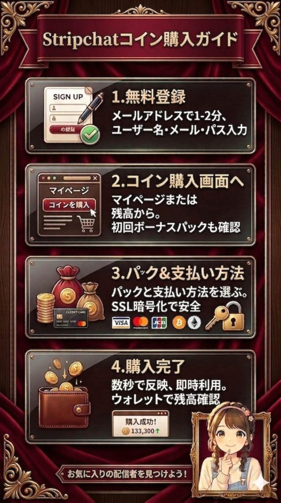 Stripchatのコインの買い方