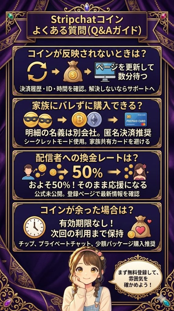 Stripchatのコインに関するよくある質問